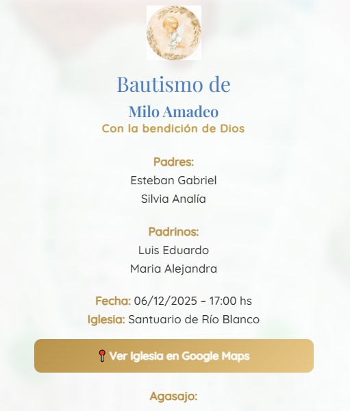 Vista previa de invitación digital con diseño elegante